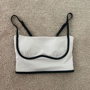ALO Yoga White and Black Sports Bra